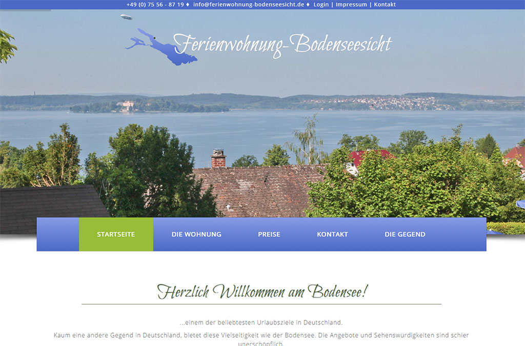 Ferienwohnung am Bodensee mit Seeblick